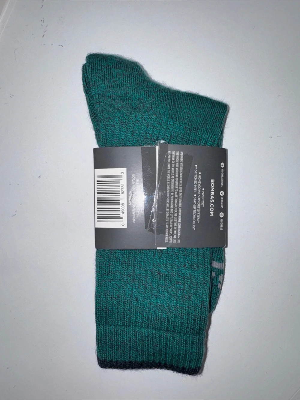Bombas Merino Wool Crew Socks in Teal